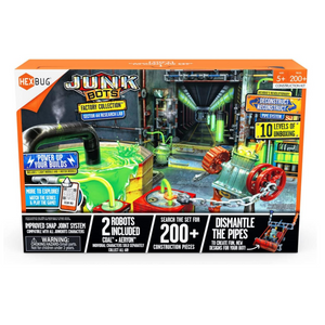 HEXBUG Junkbots Power Sub Station Factory Playset 200+ Build Parts 2 Robots 5+