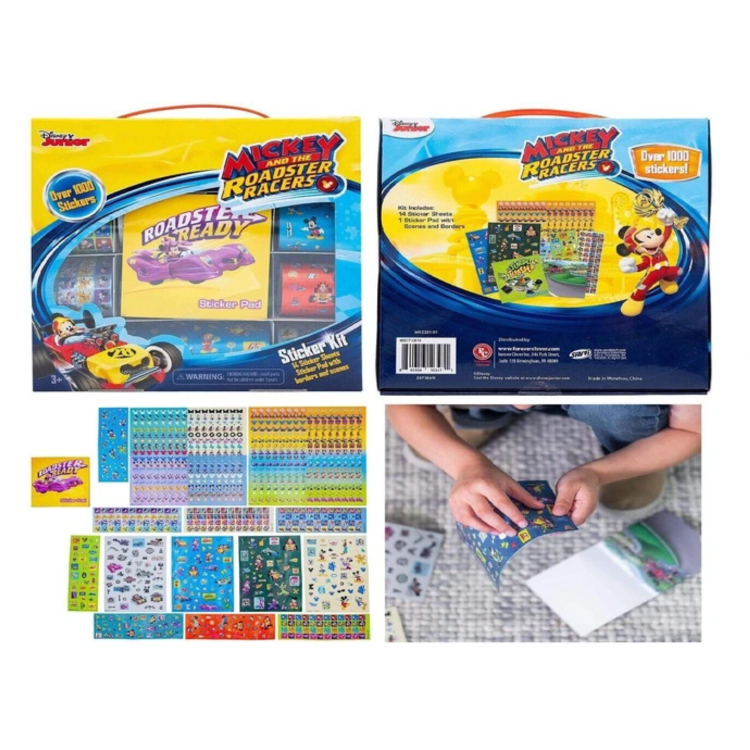 Mickey Mouse Roadster Racer Sticker Kits Ages 3+ Toy Car Play Learn Pre School