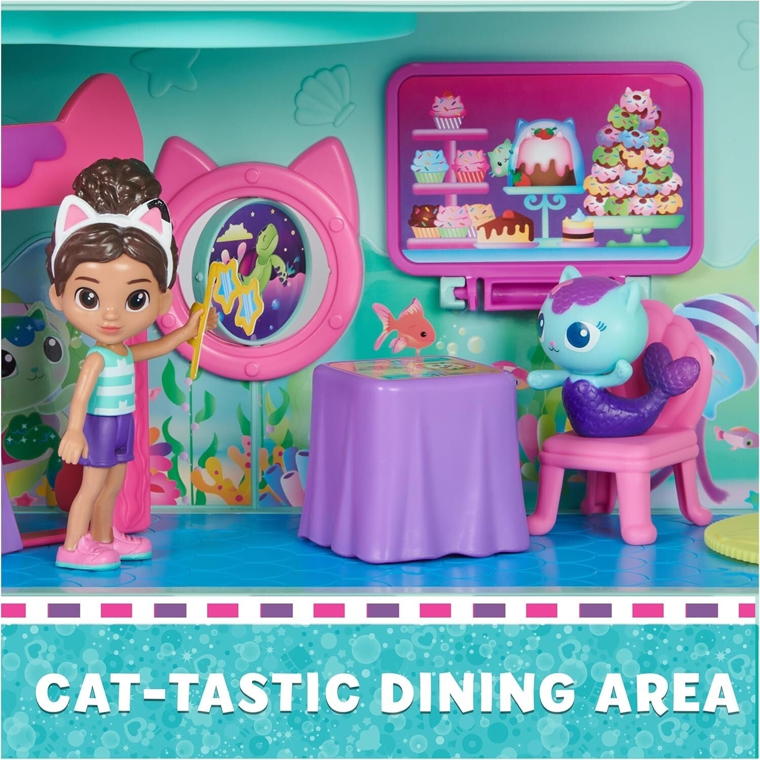 Gabby’s Dollhouse Gabby Cat Friend Ship Cruise Ship with 2 Figures Ages 3+ Toy