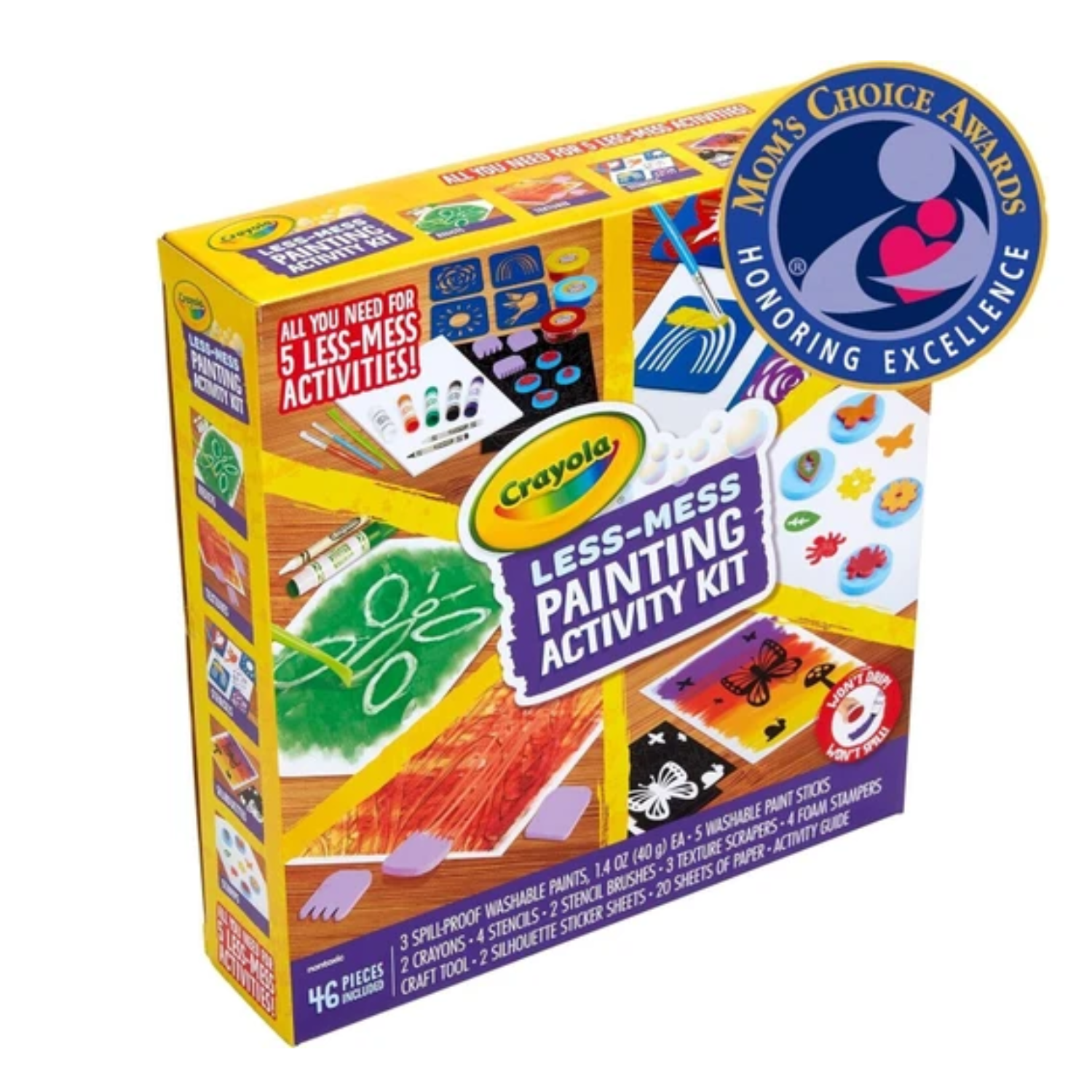 Crayola Less Mess Painting Activity Kit 5 Activities Washable Spill Proof Make