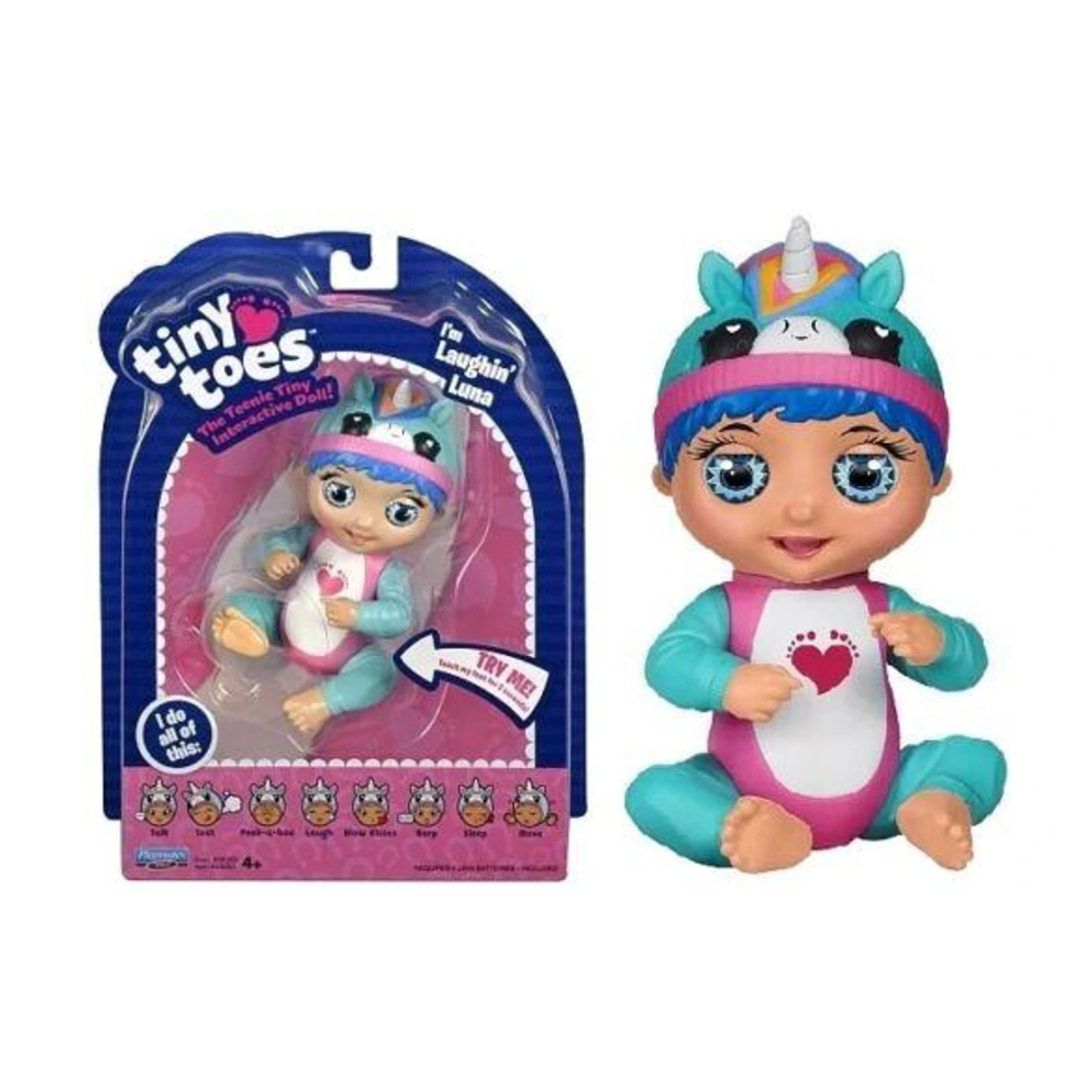 Tiny Toes Unicorn Baby Doll Ages 4+ Toy Play Laughing Interactive Gift