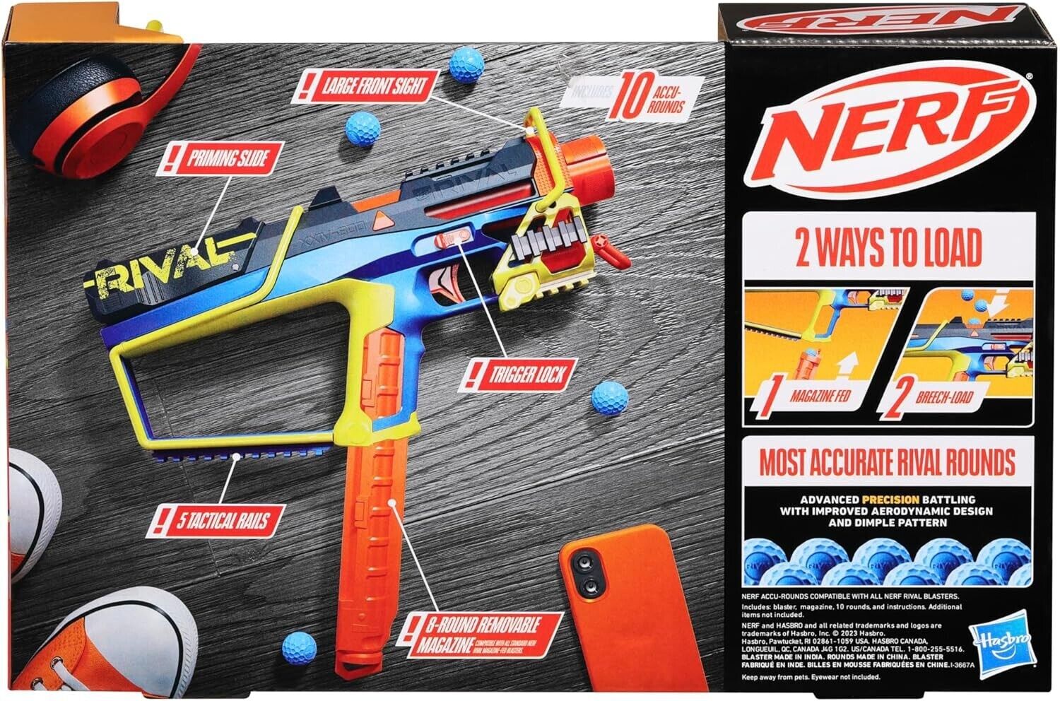 Nerf Rival Mirage XXIV-800 Blaster 10 Accu-Rounds Removable Magazine Pump Action