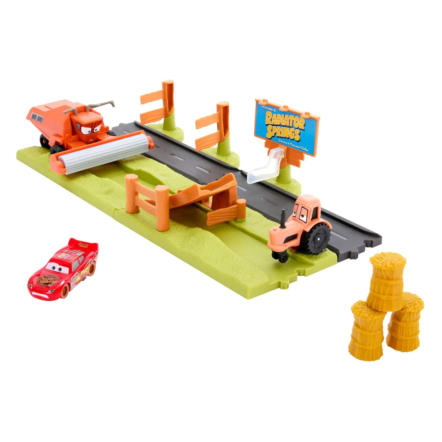 Disney Pixar Cars Playset Frank Escape & Stunt Race Lightning Mcqueen