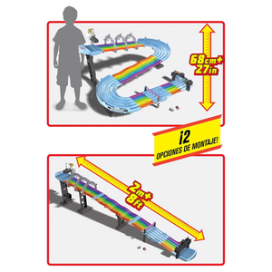Hot Wheels Mario Kart Rainbow Road Raceway 8-Foot Track Lights and Sounds