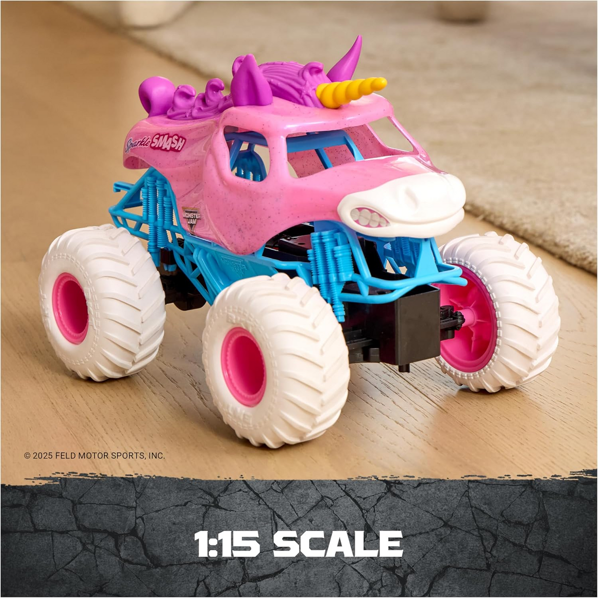 Monster Jam Sparkle Smash RC Toy Unicorn 1:15 Scale New Monster Truck