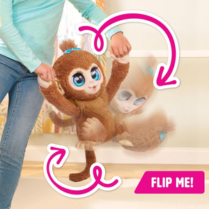 FurReal Peanut Playful Monkey Interactive Plush 100 Reactions Flips Giggles 4+