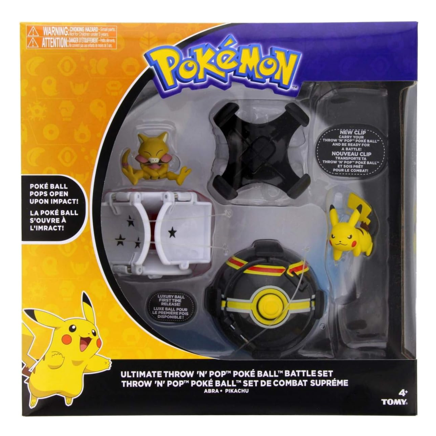 Pokemon Ultimate Throw N Pop Battle Set with 2 Balls and Figures Kids Age 4 Up