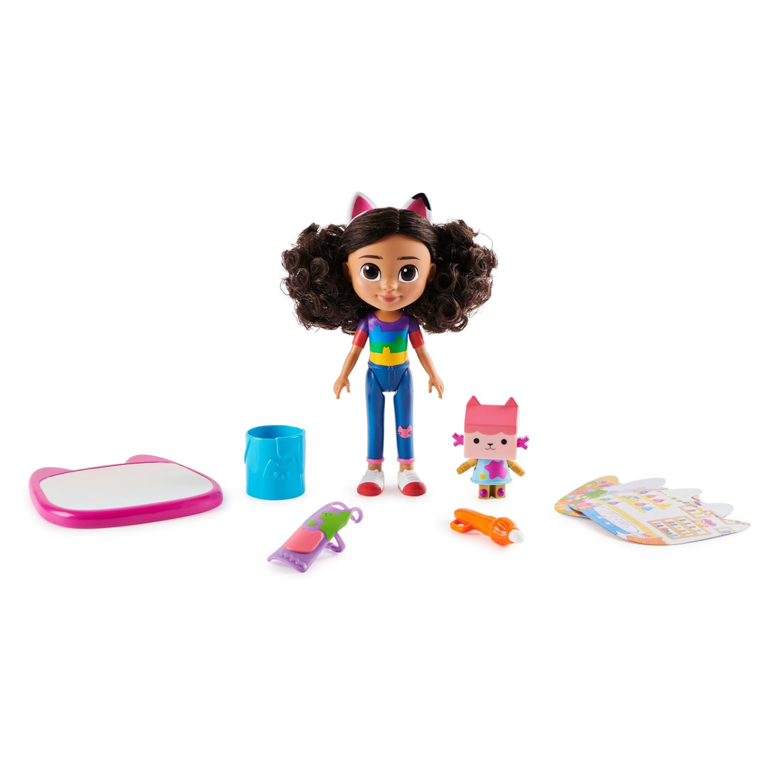 Gabby’s Dollhouse Deluxe Craft Doll Set with Water Pad & Baby Box Cat Toy 3+
