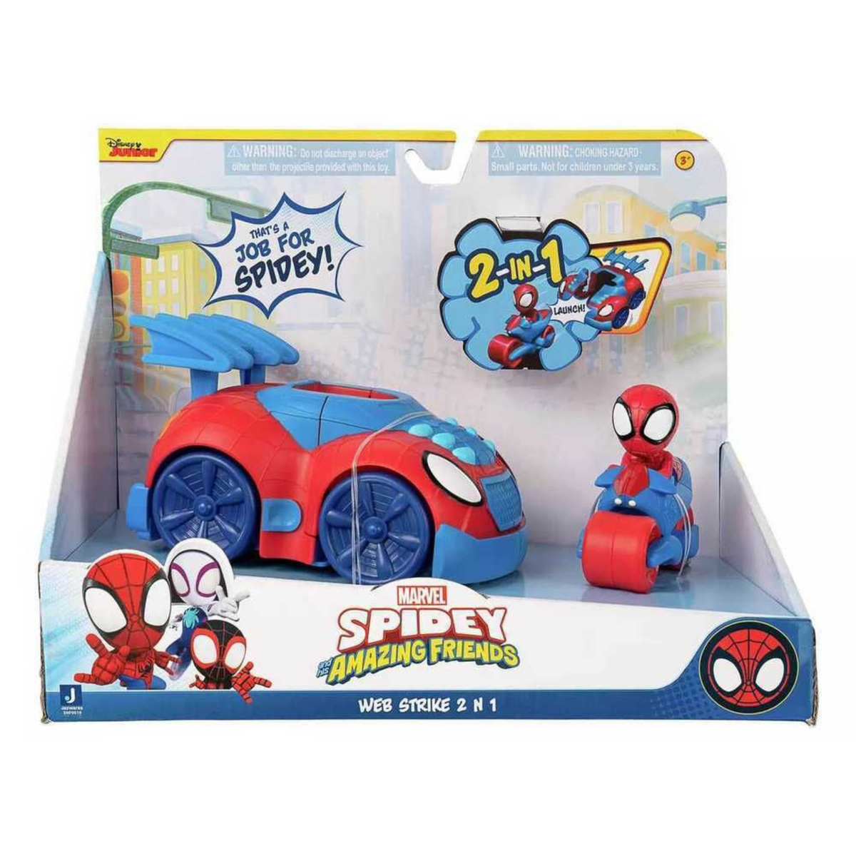 Spidey And Friends Spiderman Web Strike 2-in-1 Car Bike New Toy