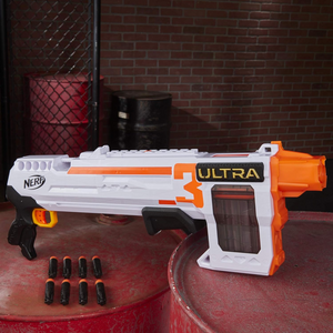 Nerf Ultra 3 Blaster Pump Action 8-Dart Internal Clip 8 Ultra Darts Ages 8 Plus