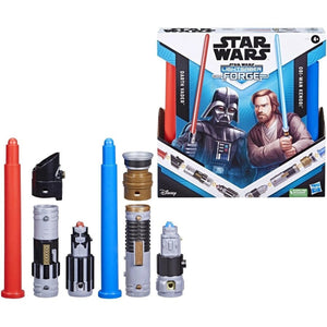 Star Wars Lightsaber Forge Darth Vader Vs. Obi Wan Kenobi Bladebuilder New Toy