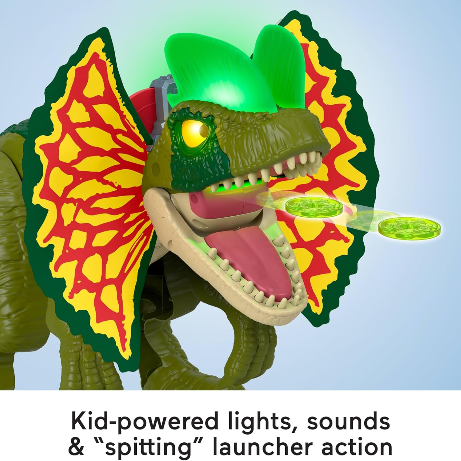 Fisher-Price Imaginext Jurassic World Dilophosaurus Dinosaur Toy 16" Ages 3+