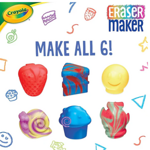 Crayola Eraser Maker DIY Activity Kit for Kids Create Your Own Erasers Cake Gift