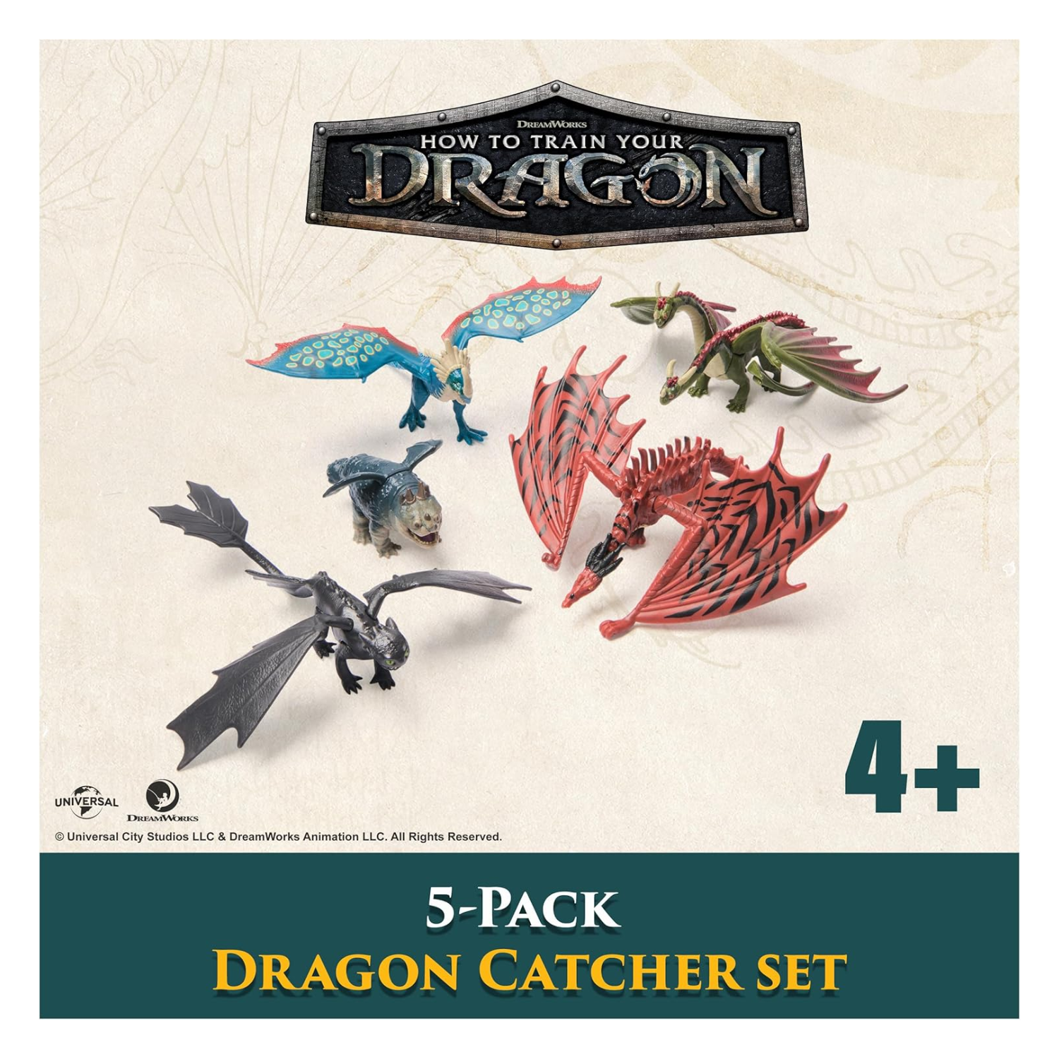 How to Train Your Dragon 5-Pack Dragon Catcher With Hiccup Mangler Net Launcher