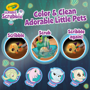 Crayola Scrubbie Glow Lagoon Ocean Pets Playset Washable Markers Ages 3+