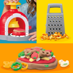 Play-Doh Kitchen Creations Pizza Oven Pretend Play Set 6 Compound 8 Accessories
