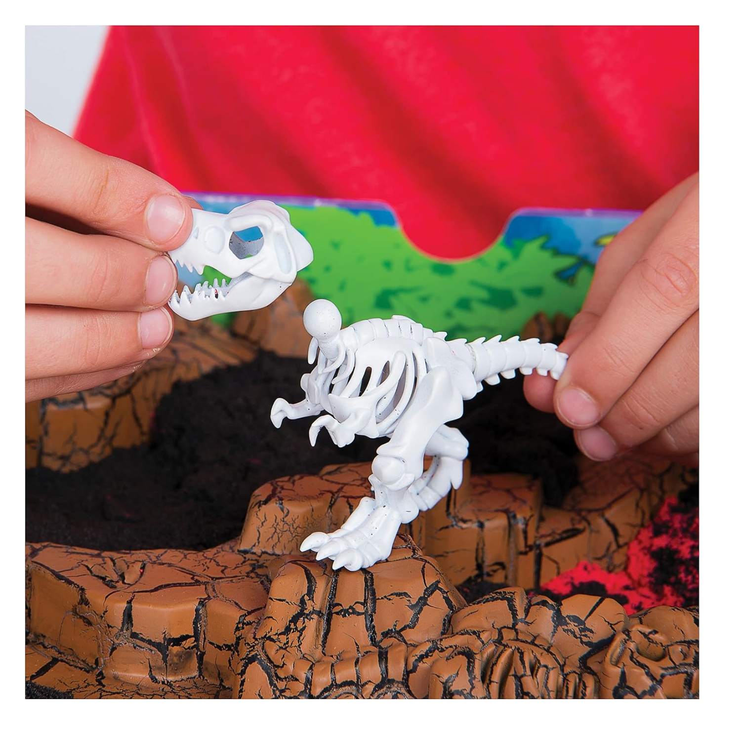 Kinetic Sand Dino Dig Playset with 10 Hidden Dinosaur Bones Kids Toy Age 6+ Gift