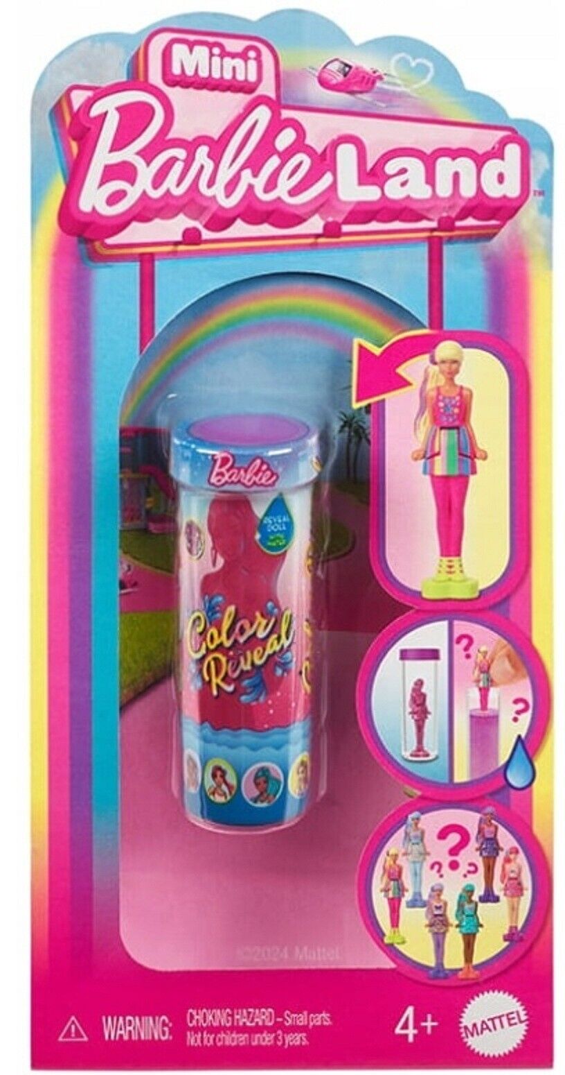 Barbie Mini Barbie Land Color Reveal Doll  1.5-inch Doll with Surprise Unboxing