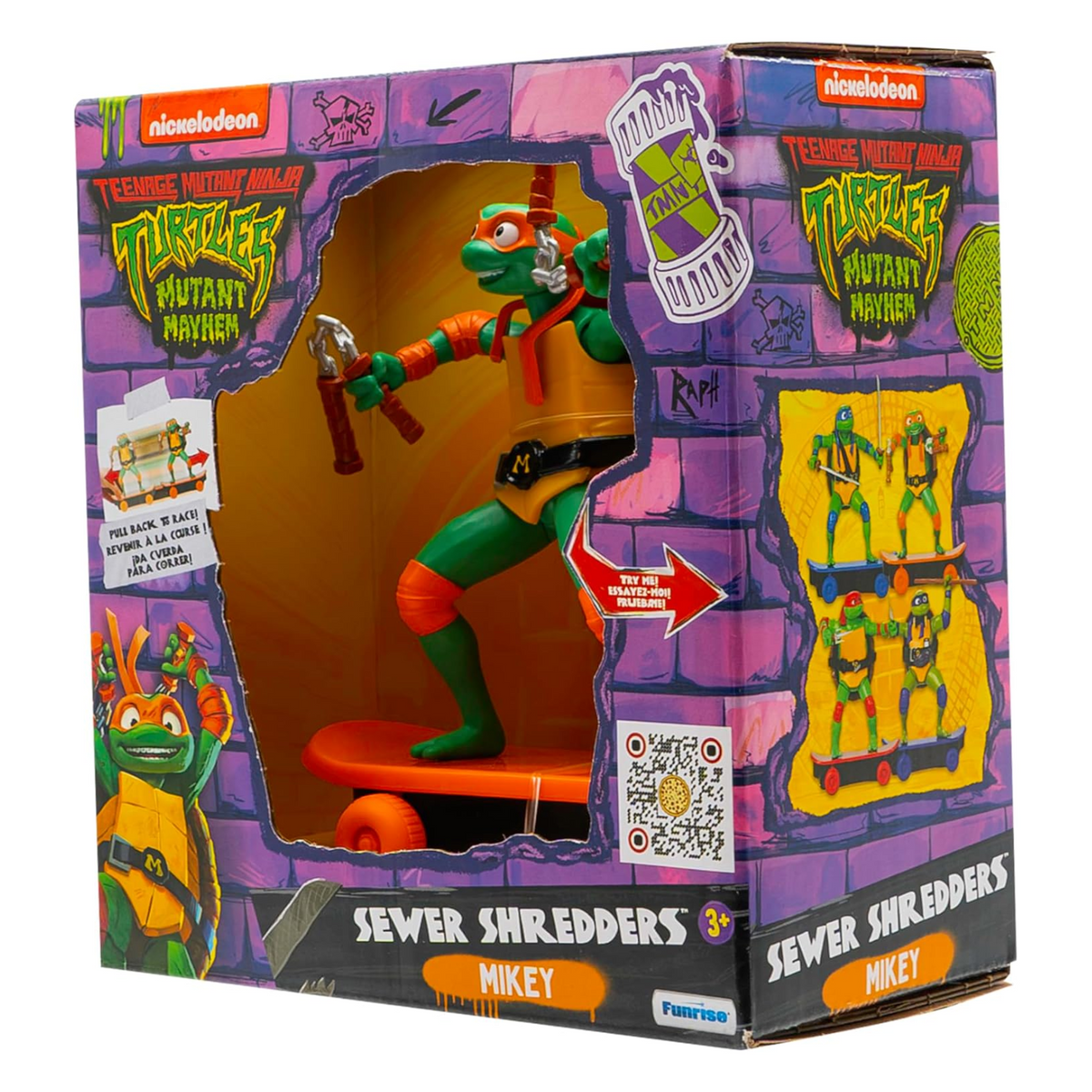 Teenage Mutant Ninja Turtles Mikey Mutant Mayhem Skate Toy TMNT Sewer Shredders