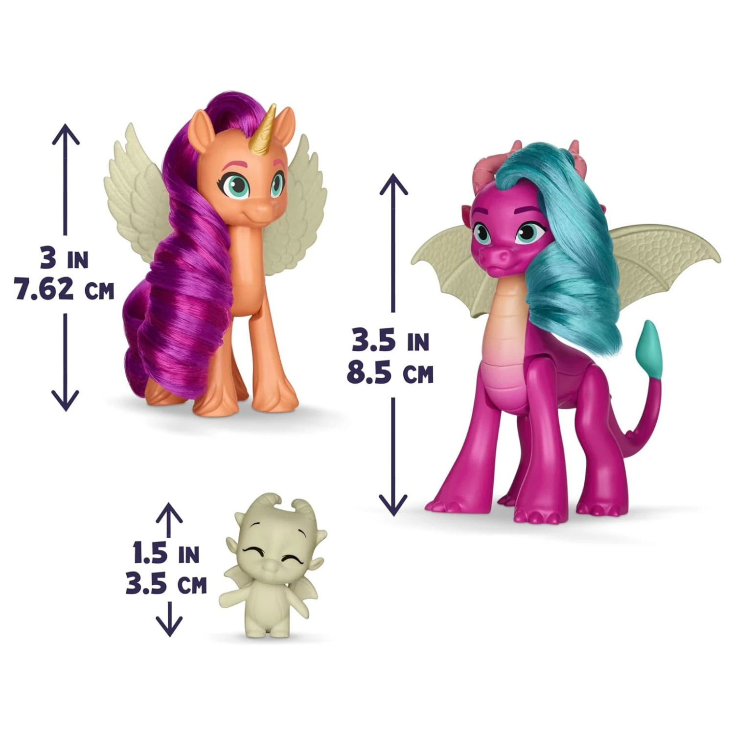 My Little Pony Dragon Light Reveal Glow in Dark Figures 3-Pack Toys Ages 4+