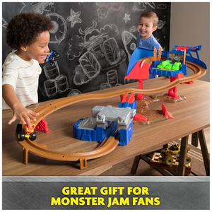 Monster Jam Supercharge Speedway Playset with Megalodon & El Toro Loco Trucks