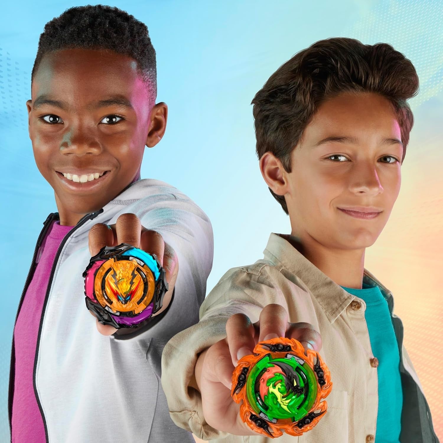Beyblade Burst QuadStrike Light Ignite Battle Set Stadium with Tops Launchers 8+