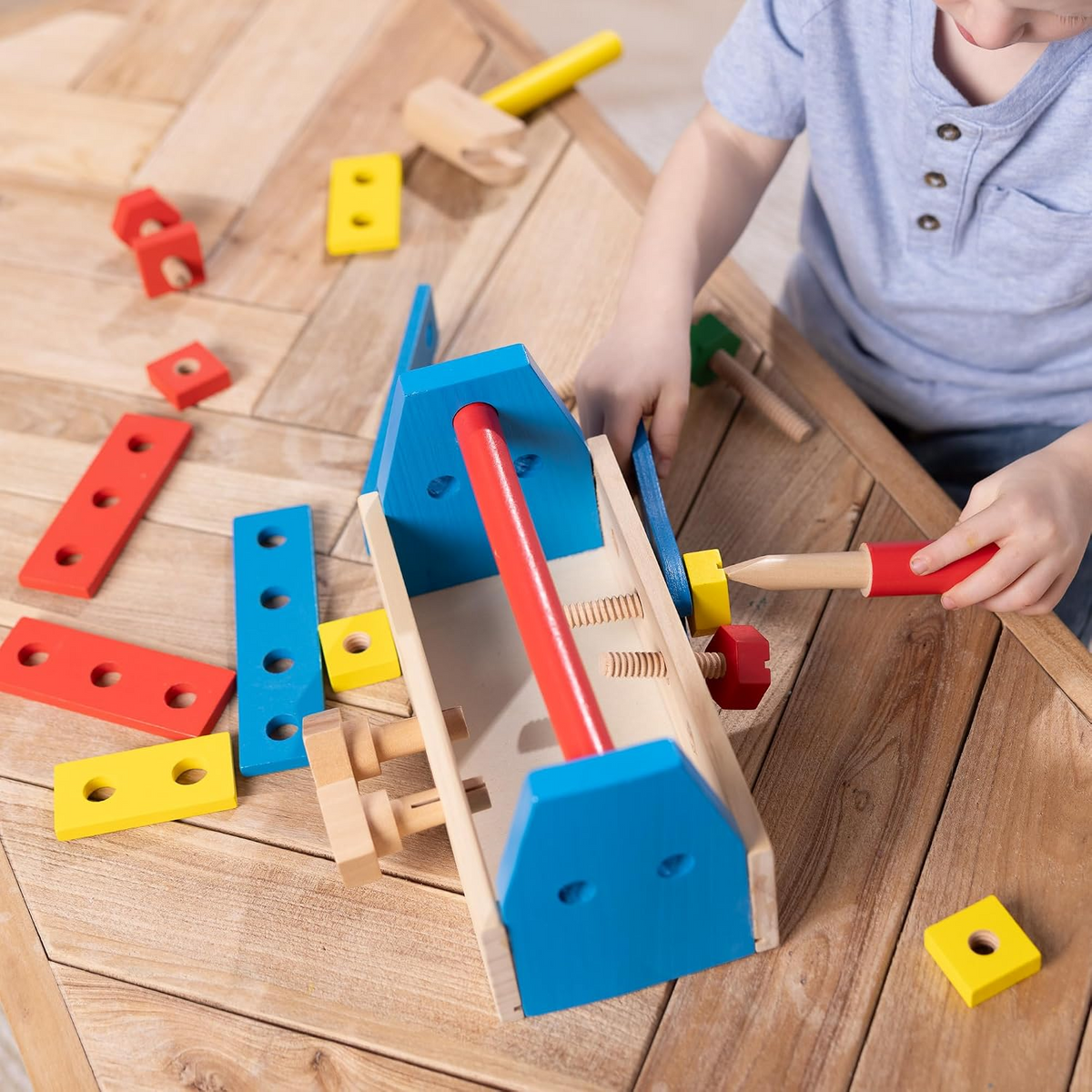 Melissa and Doug Take-Along Tool Kit Wooden Construction 24 Pieces New Toy