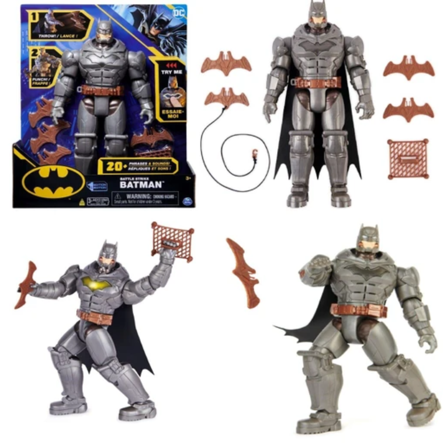 Batman 12 Inch Battle Strike Action Figure with Sounds and Phrases Armour Play