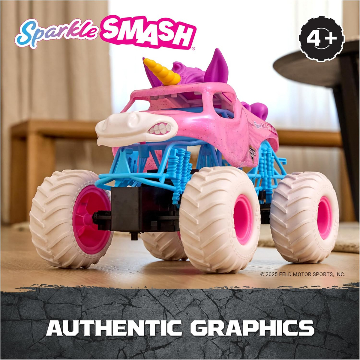 Monster Jam Sparkle Smash RC Toy Unicorn 1:15 Scale New Monster Truck