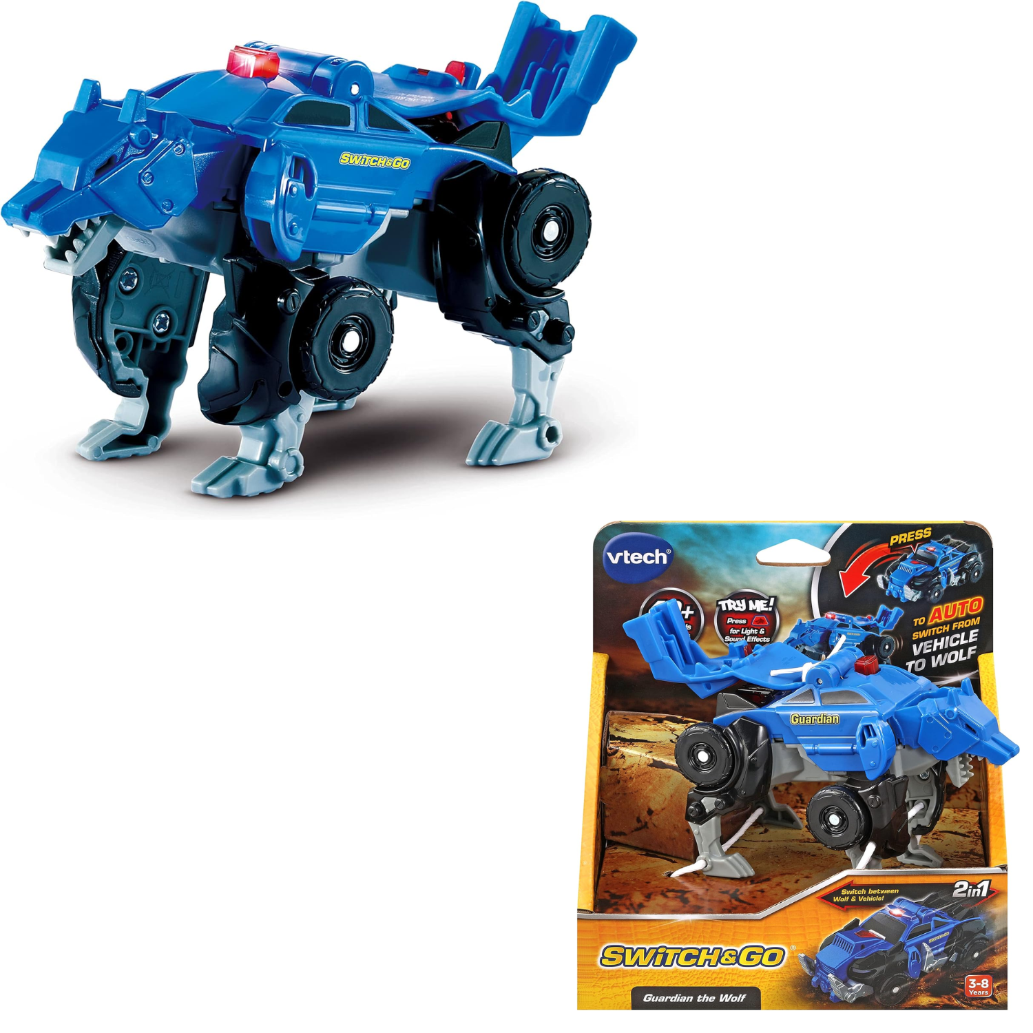 Switch and Go Guardian The Wolf Auto Transform Vehicle Lights Sound Ages 3 Plus
