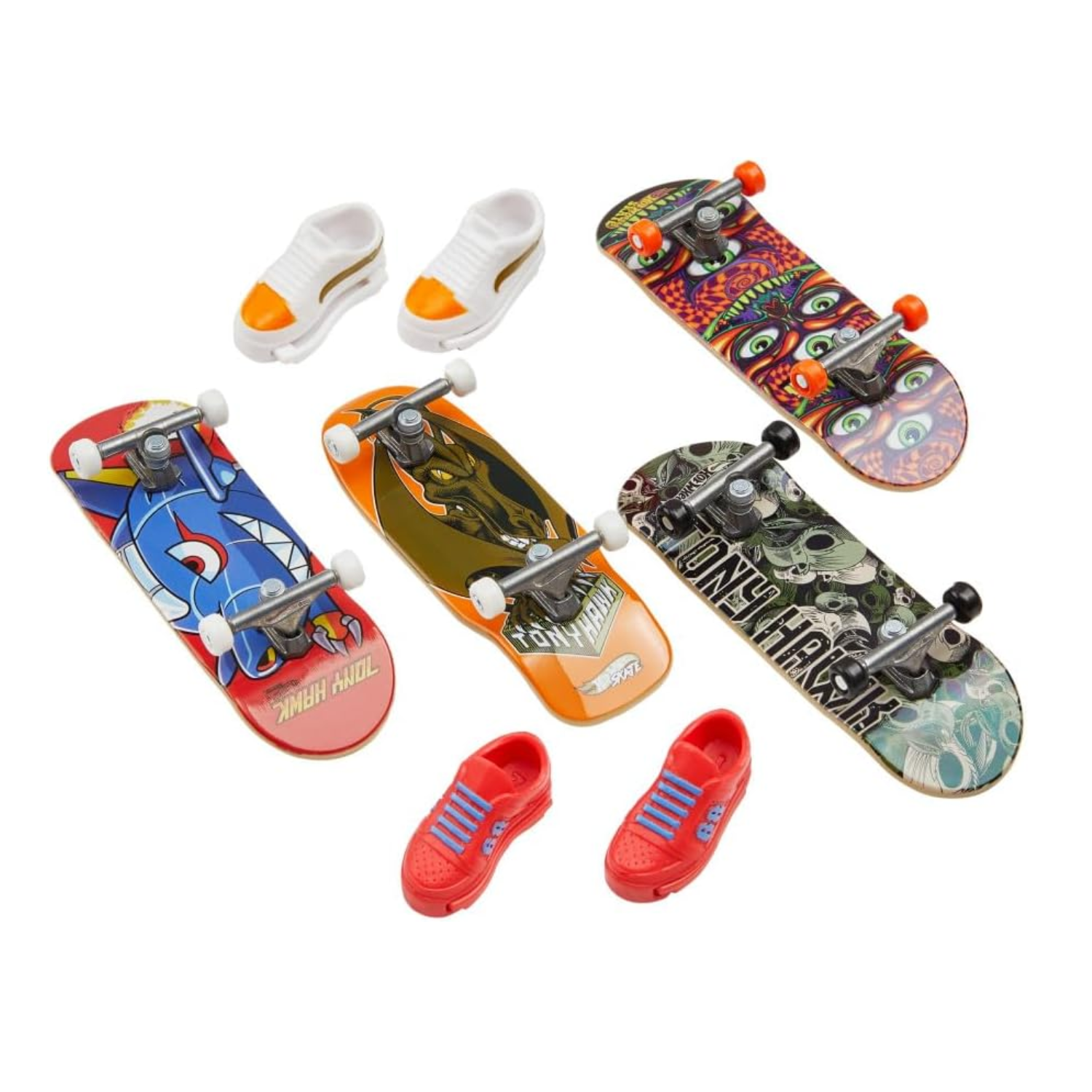 Hot Wheels Skate Fingerboard Set 4 Boards With Skate Shoes Multipack Kids 5 Plus