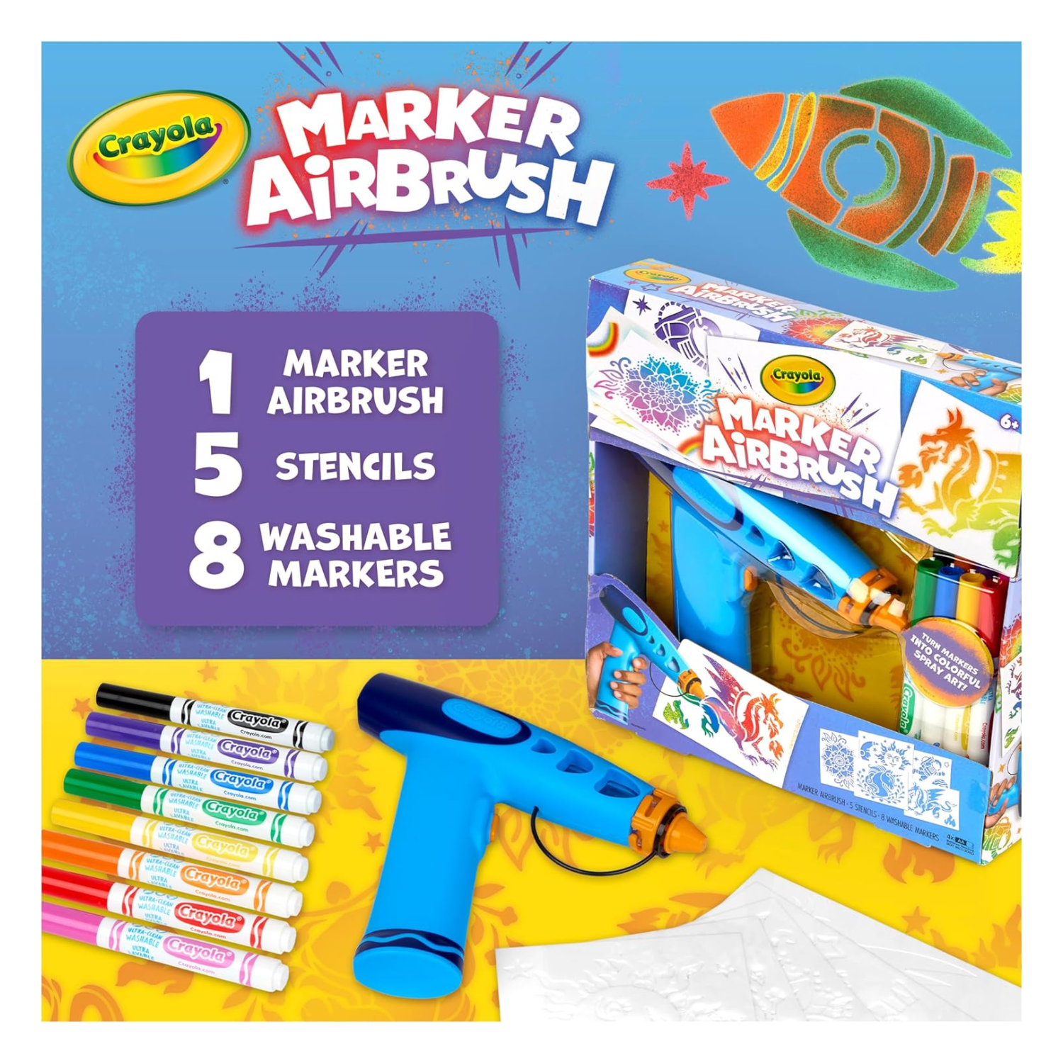 Crayola Marker Airbrush DIY Art Battery Operated New Toy Paint