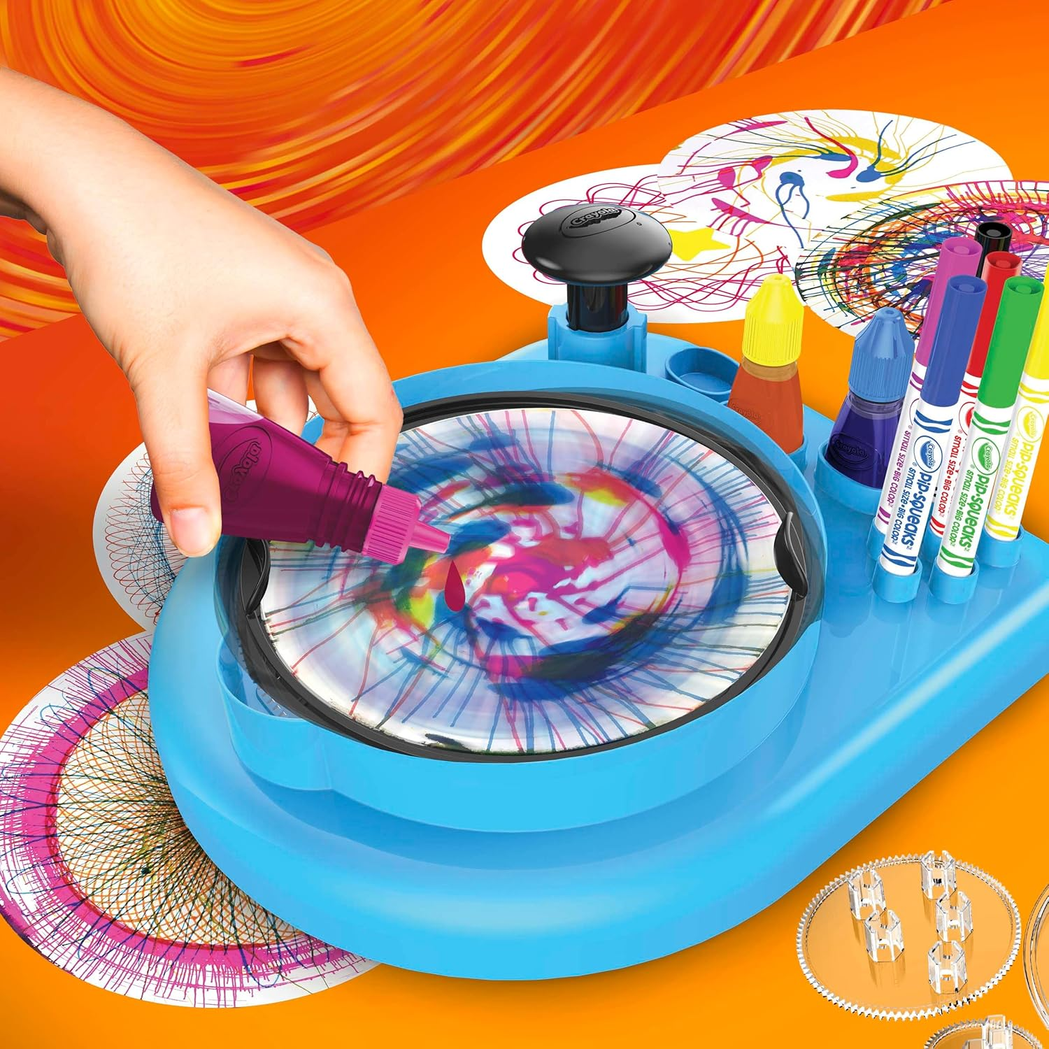 Crayola Spin & Spiral Art Station 2-in-1 Creative Drawing and Spin Art Set Ages