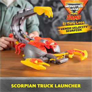 Monster Jam El Toro Loco Venom Velocity Scorpion Playset Mini Trucks Ages 3+