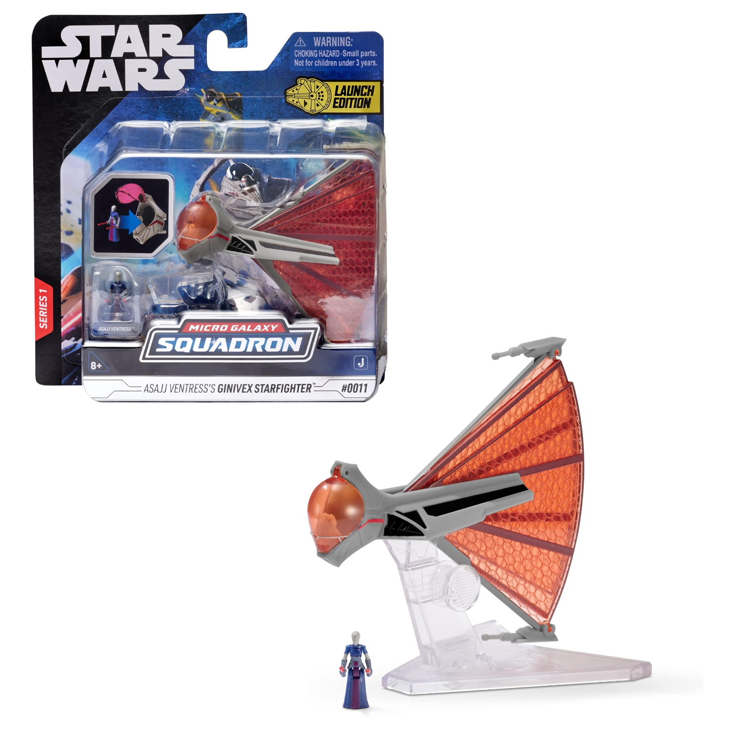 Star Wars Micro Galaxy Squadron Asajj Ventress Ginivex Starfighter Vehicle 8+