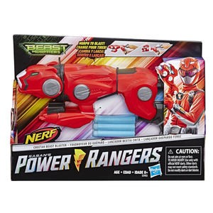 Nerf Power Rangers Cheetah Beast Blaster Toy Gun with 3 Foam Darts for Kids 8+