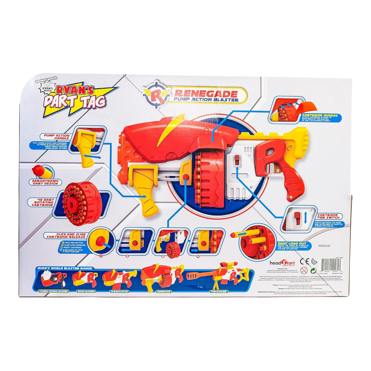 Ryan World Foam Dart Tag Renegade Rapid Fire Barrel Blaster