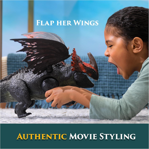 Dreamworks Dragons Titan Red Death Dragon Figure Roaring Wings Action Play Toy