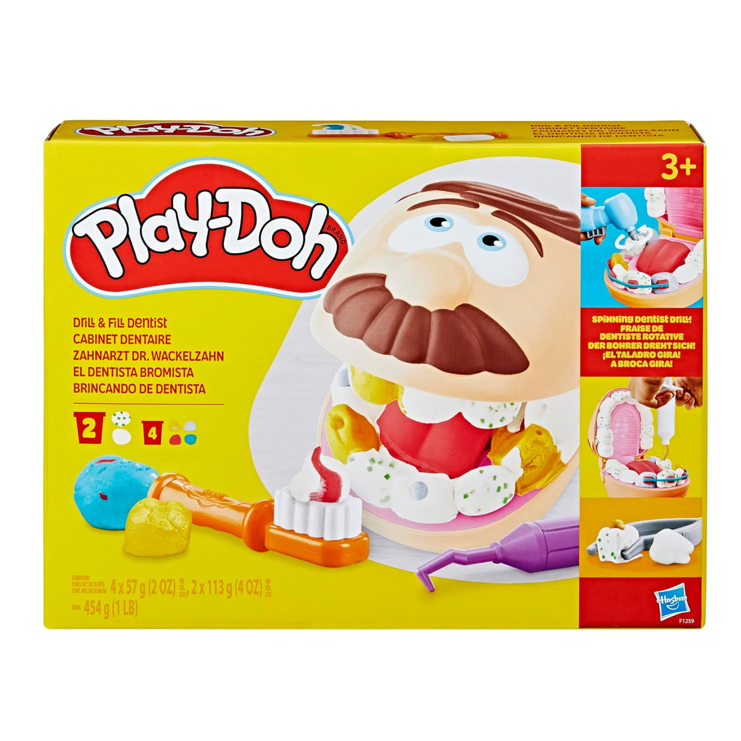 Play-Doh Drill n Fill Dentist Playset Drill Teeth Add Metallic Fillings 3+