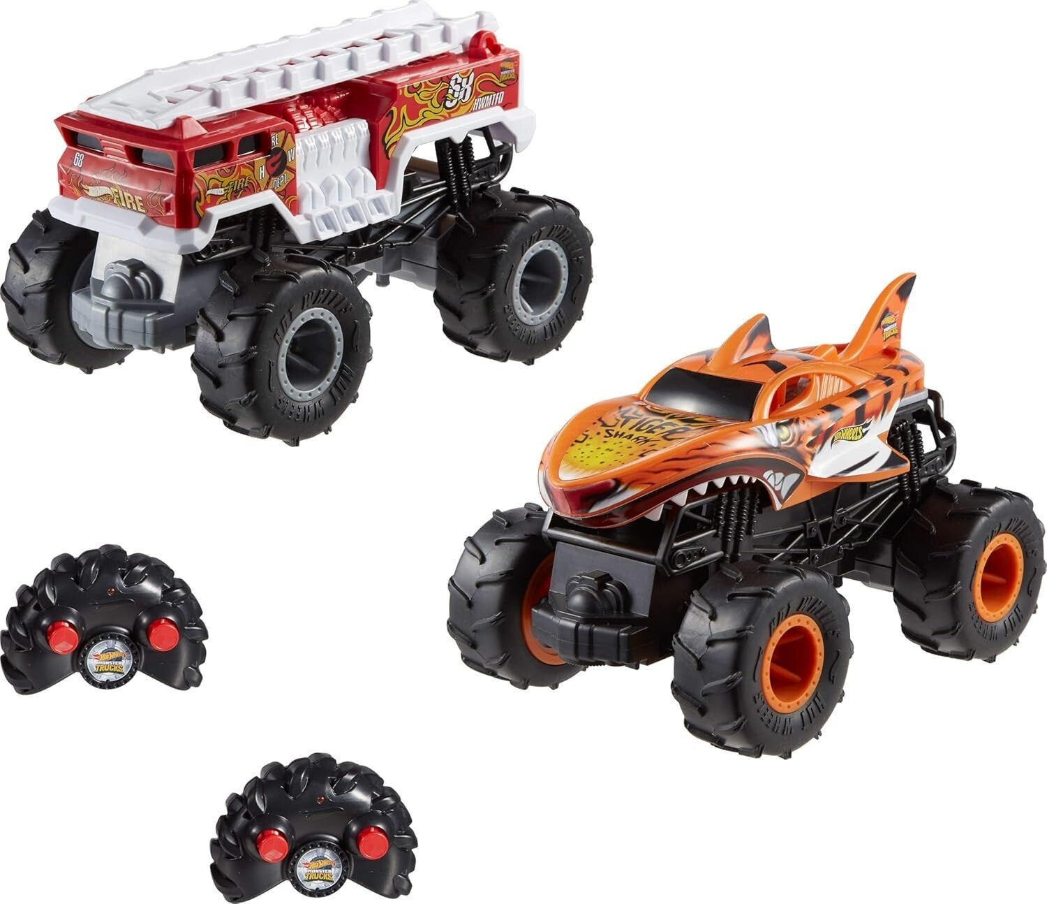 Hot Wheels Monster Trucks 1:24 Scale RC New Toy Trucks 5-Alarm & Tiger Shark