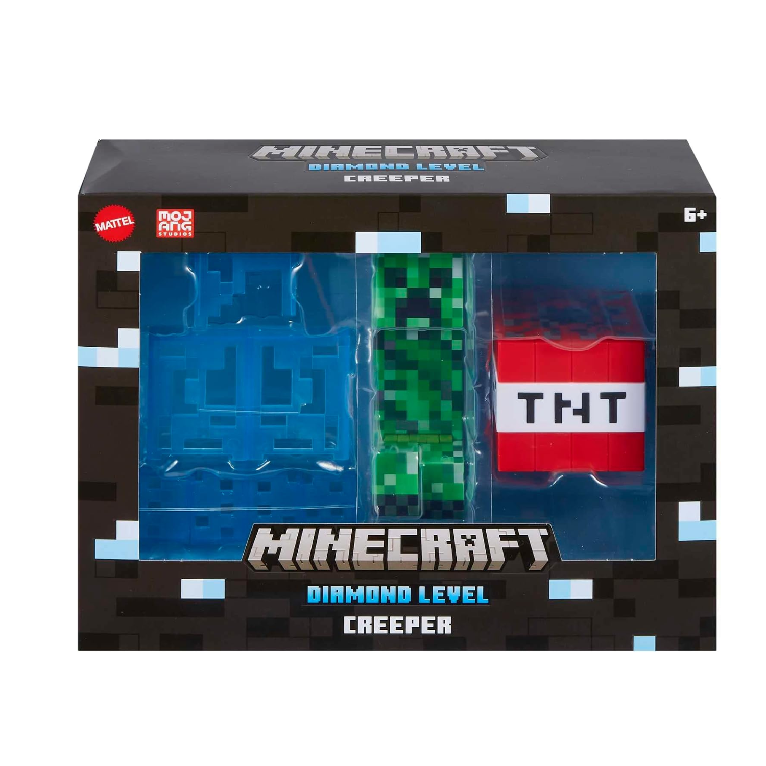 Minecraft Diamond Level Creeper Action Figure with Armor & TNT Block 5.5 Inch