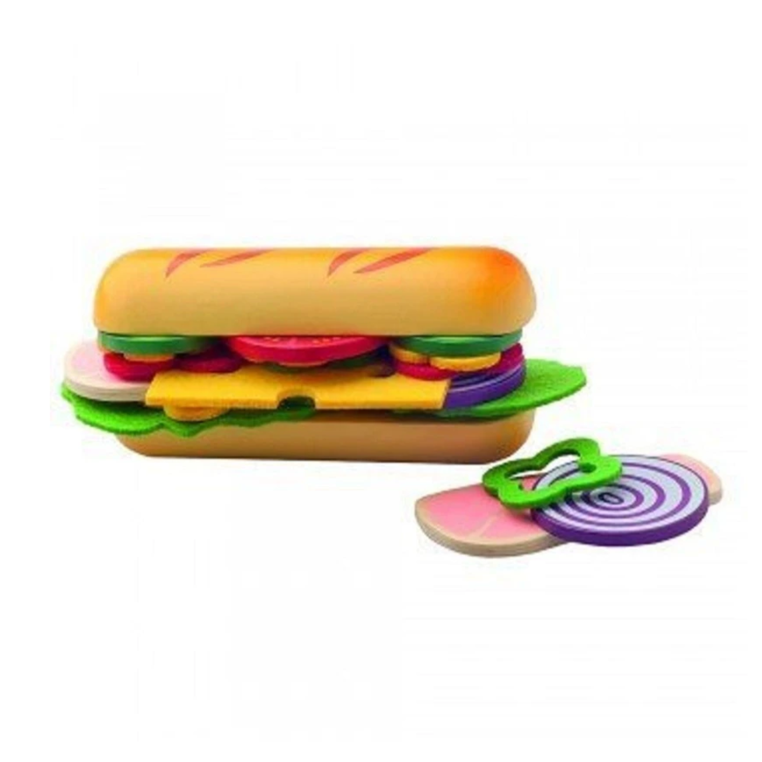 Burger Woodyland Pretend Play Baguette Set 20 Pieces Ages 3+ Toy Boys Hot Food