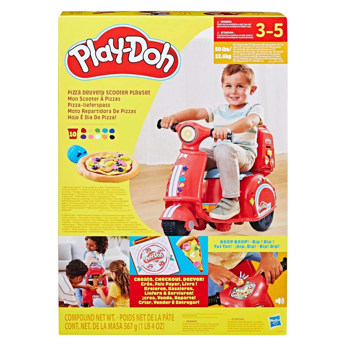 Play-Doh Pizza Delivery Scooter Playset Large Ride-On Play Food New Toy Car