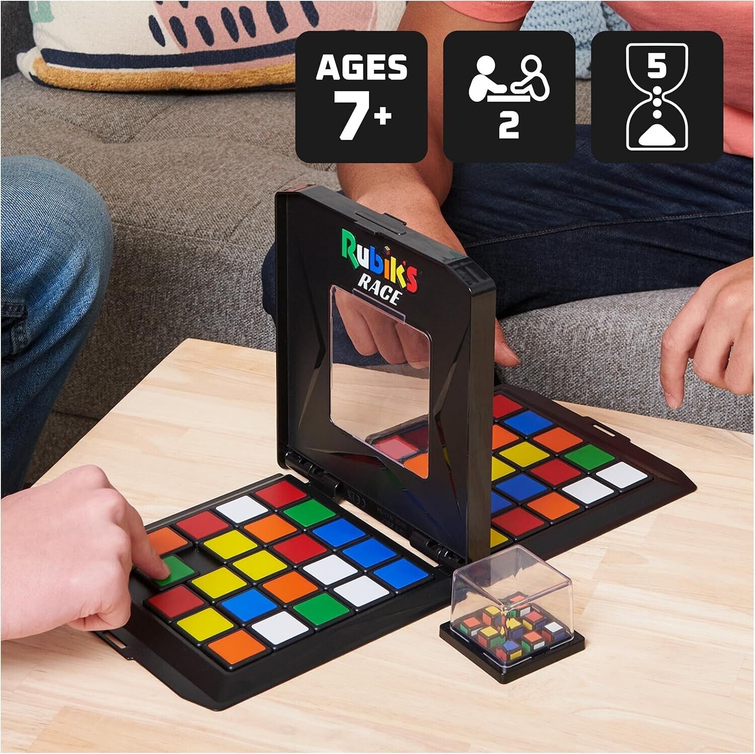 Rubik's Race Classic Fast-Paced Strategy Sequence Brain Teaser Travel Board Gam