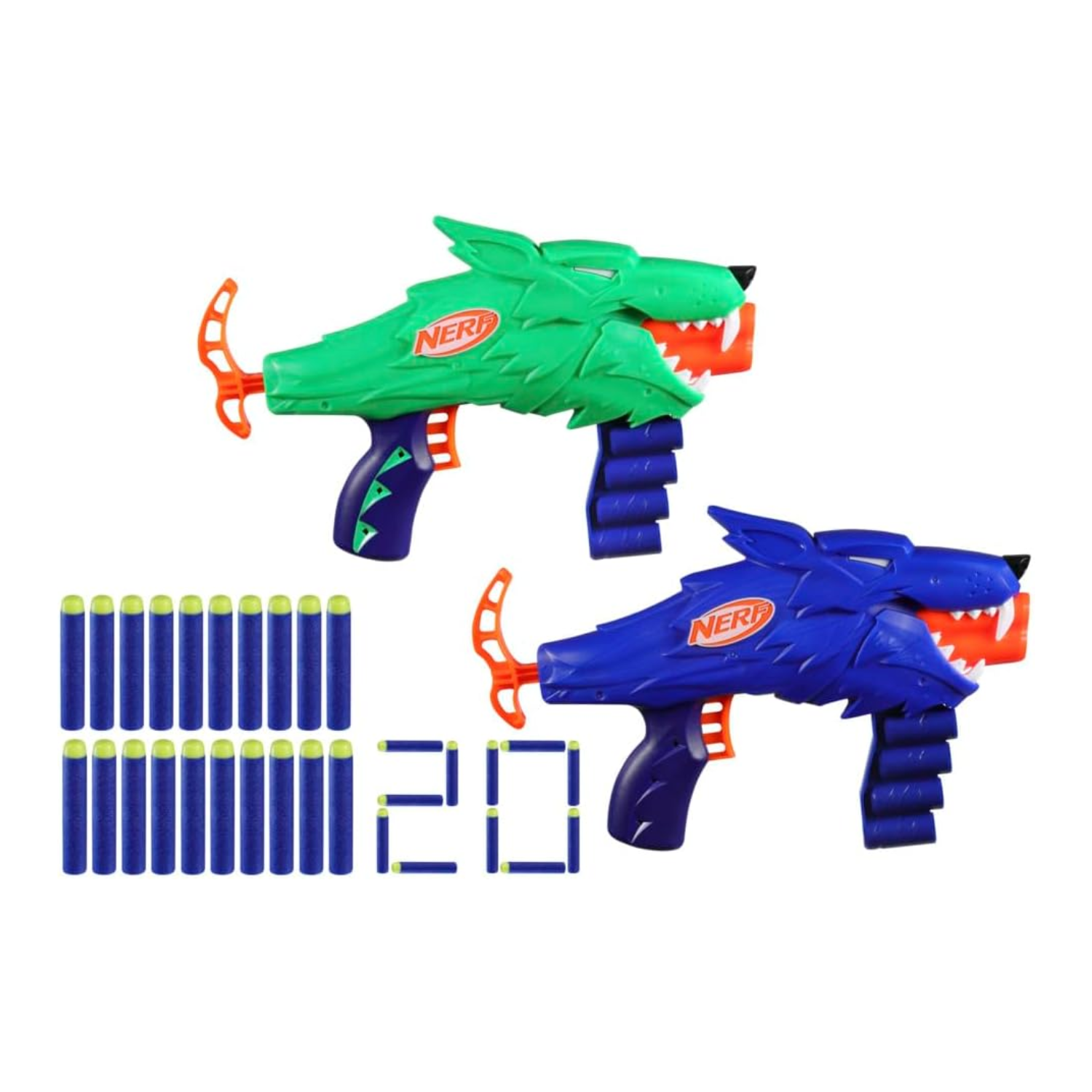 Nerf Wild Wolfpack 2 Pack Blasters Ages 6+ New Toy Play Gift