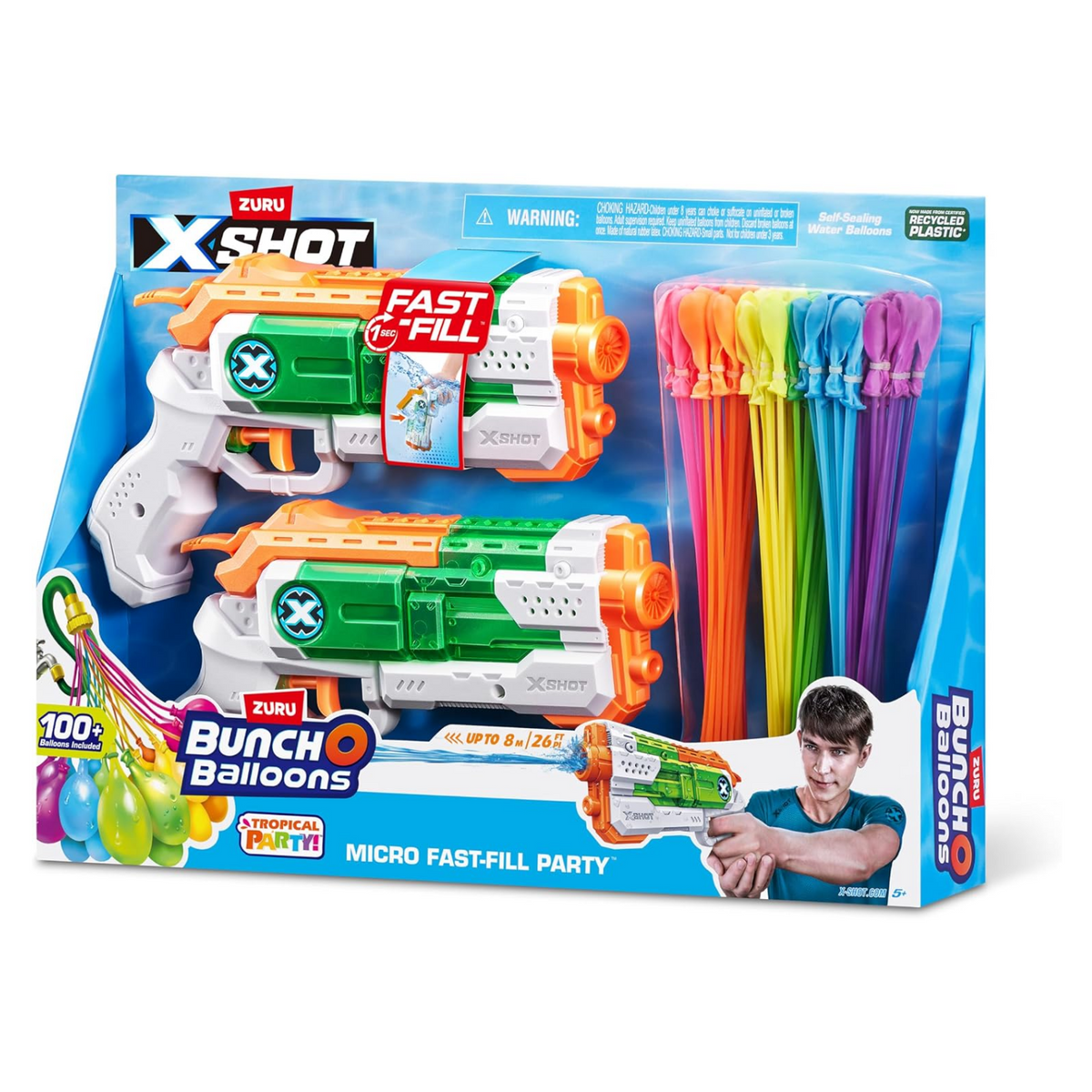 Zuru Xshot Fast Fill Micro Fast Fill 2 Pack with 3pk Bunch o Balloons Water New