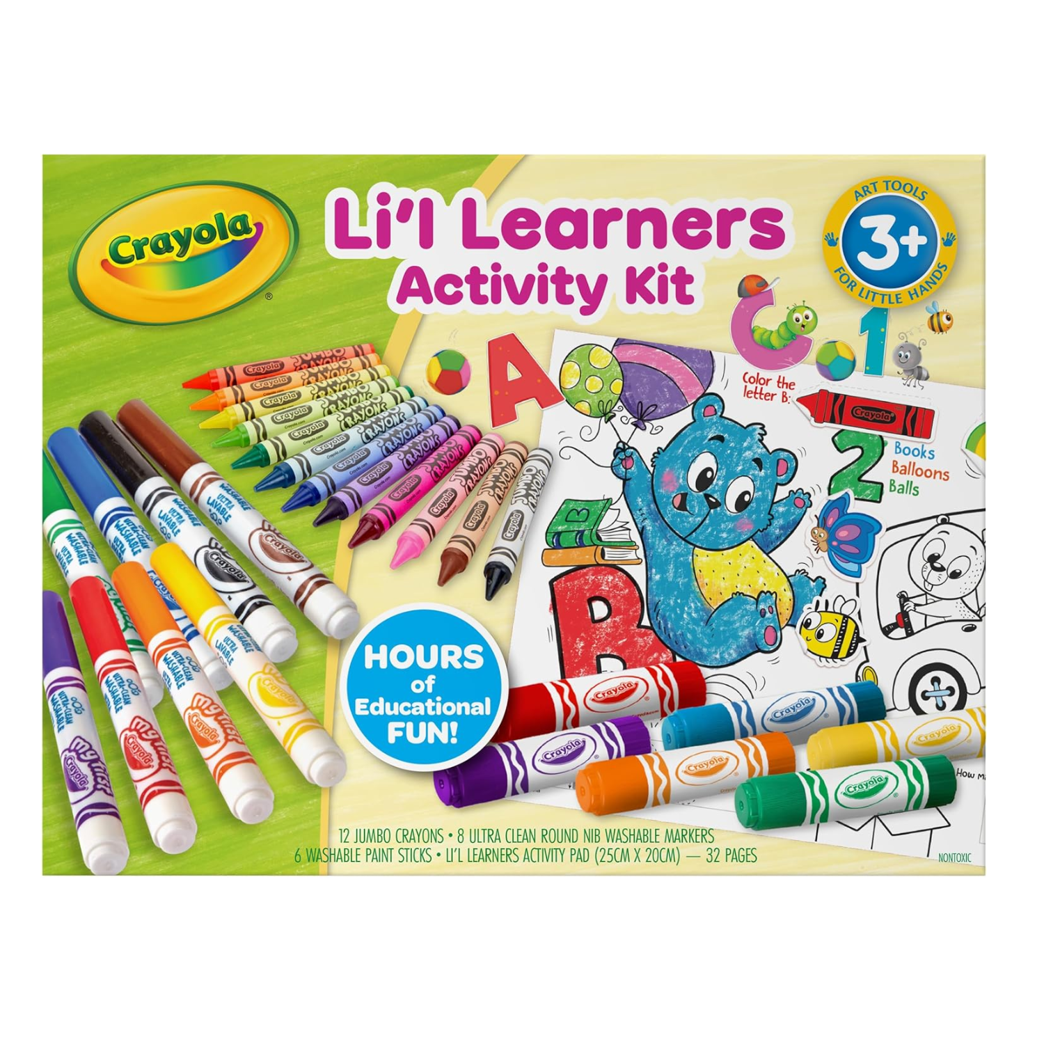 Crayola Lil Learners Activity Set Crayons Markers Paint Sticks Learn Play 3 Plus