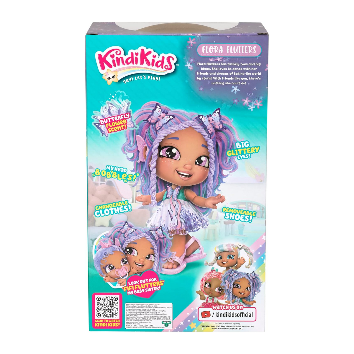 Kindi Kids Scented Big Sister Flora Flutter Preschool Doll New toy
