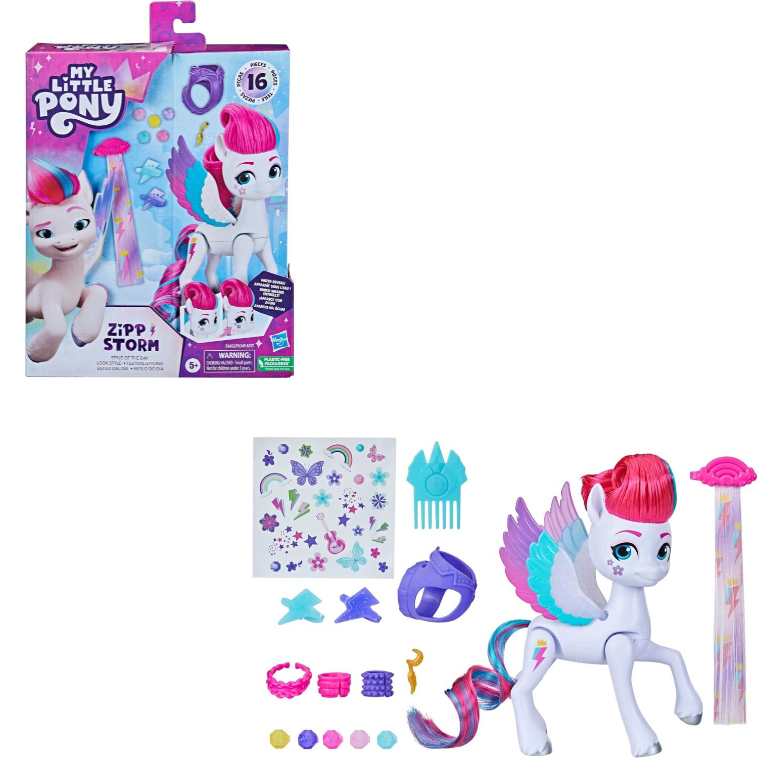 My Little Pony Zipp Storm Style Of The Day 5.5 Inch Styling Doll Toy For Kids 5+