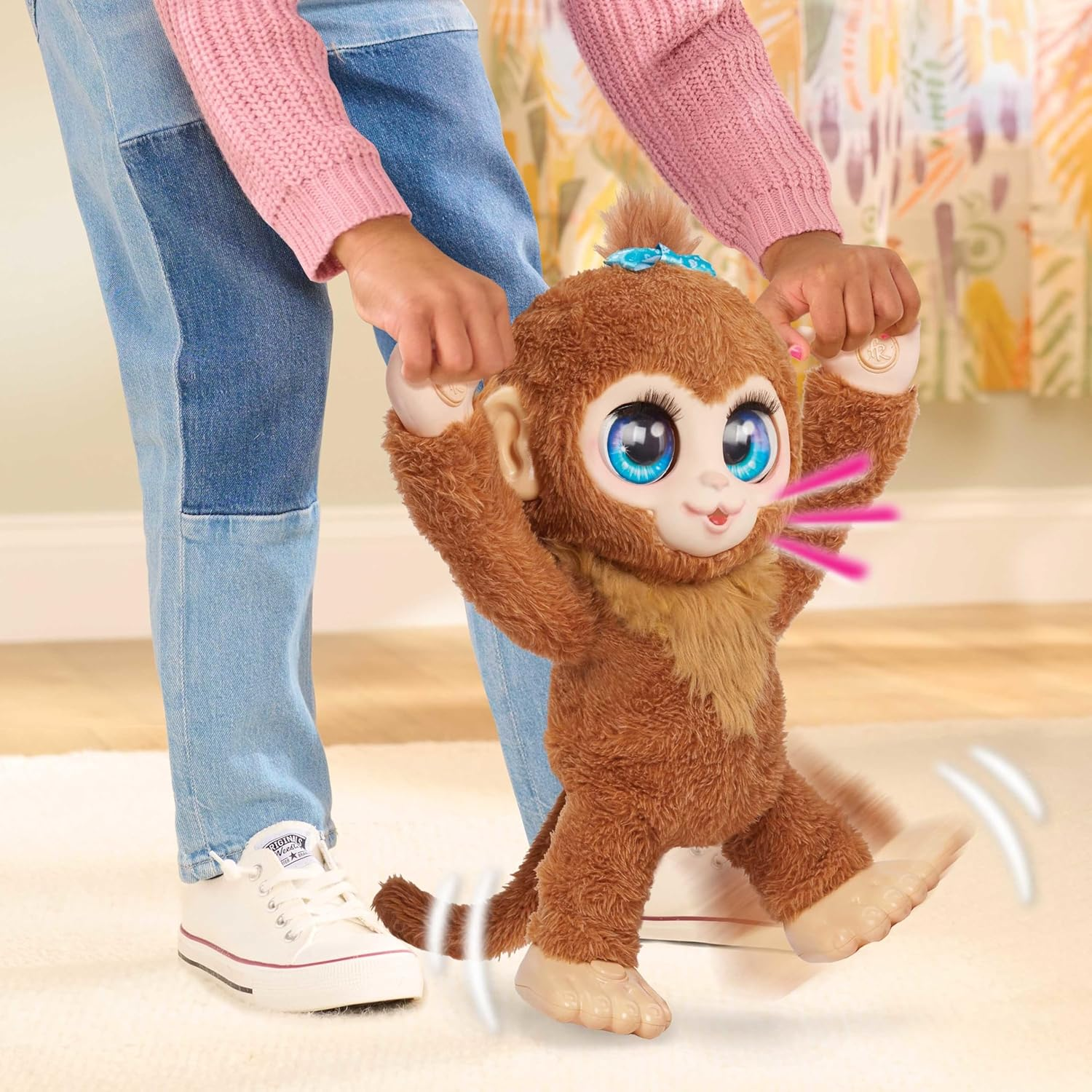 FurReal Peanut Playful Monkey Interactive Plush 100 Reactions Flips Giggles 4+